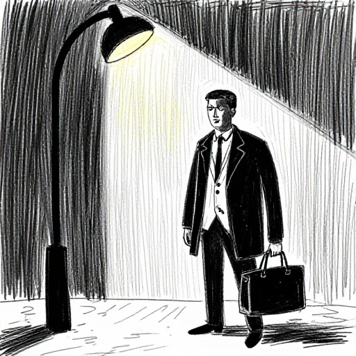 P Image Text-to-Image-Lora: comic noir art style, a detective standing under a street lamp in the rain